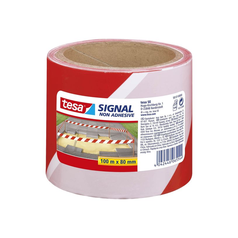 4042448065544-Tesa Signal - Ruban de signalisation rouge/blanc - 80 mm x 100 m-P_79441495_3-0