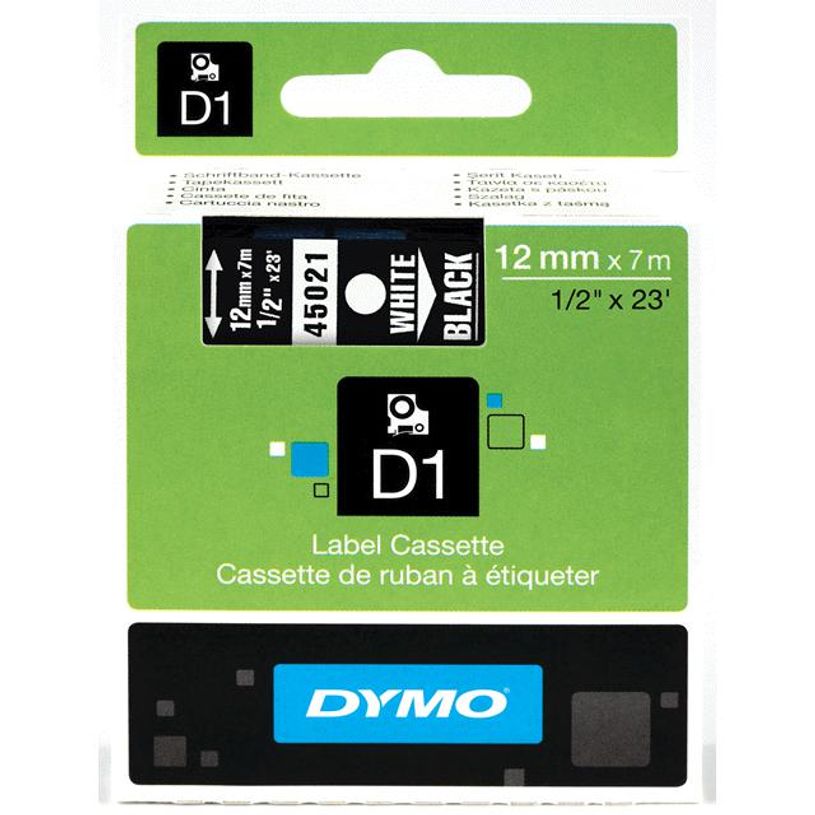 5411313450218-Dymo D1 - Ruban d'étiquettes auto-adhésives - 1 rouleau (12 mm x 7 m) - fond noir écritu-P_79441623_5-0
