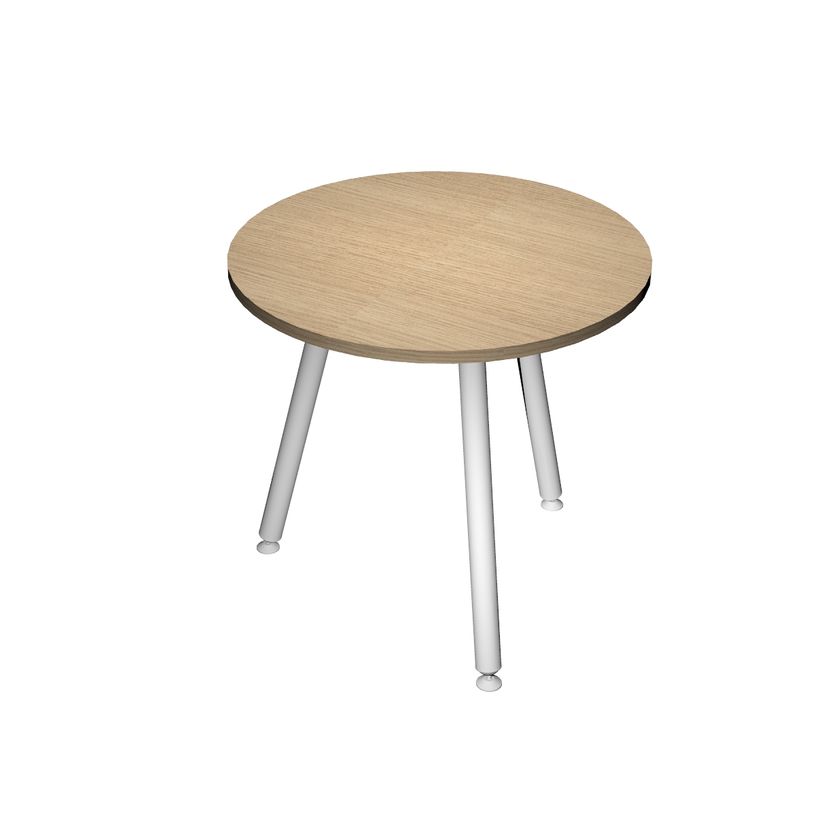 2012349510094-Table ronde - H105 cm - 80 cm - 3 pieds blanc - plateau imitation chêne-P_79441645_1-0