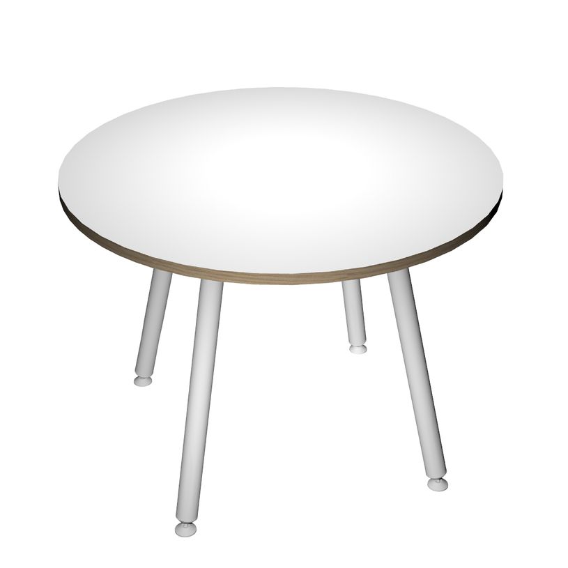 2012349510353-Table ronde - H74,4 cm - 100 cm - 4 pieds blanc - plateau blanc-P_79441658_1-0