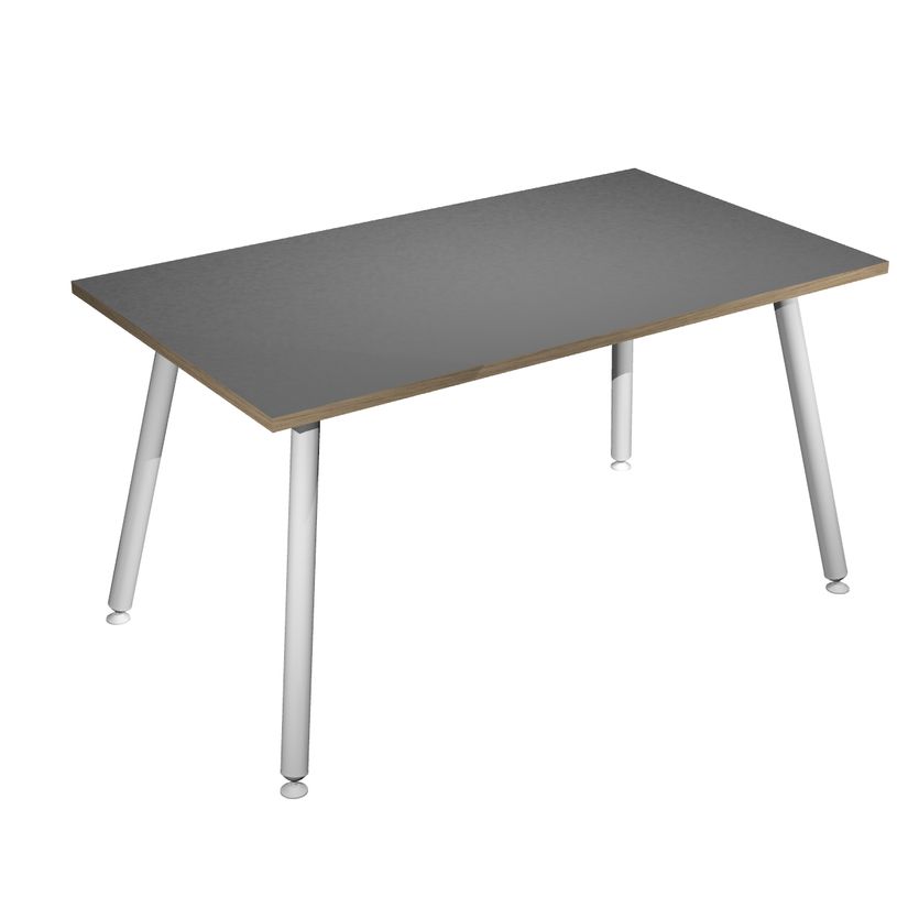 2012349510797-Table haute - 140 x 80 x 105 cm - Pieds métal blancs - Anthracite chants chêne-P_79441680_1-0