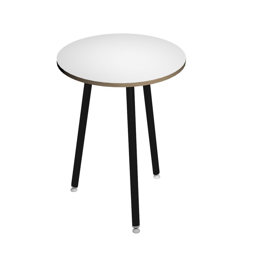 2012349511619-Table ronde - H105 cm - 80 cm - 3 pieds noir - plateau blanc-P_79441721_1-0