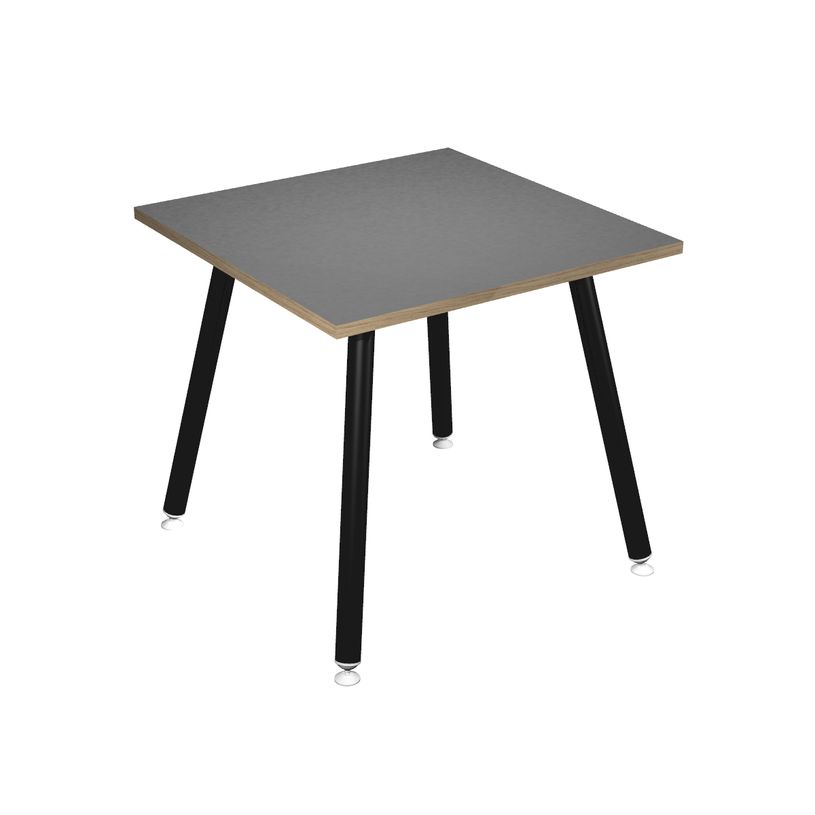 2012349511893-Table haute - 80 x 80 x 105 cm - Pieds métal noirs - Anthracite chants chêne-P_79441735_1-0