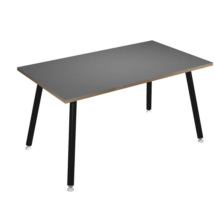 2012349511930-Table haute - 140 x 80 x 105 cm - Pieds métal noirs - Anthracite chants chêne-P_79441737_1-0