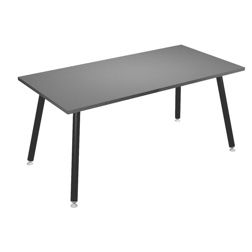 2012349511954-Table haute - 160 x 80 x 105 cm - Pieds métal noirs - Anthracite chants chêne-P_79441738_1-0