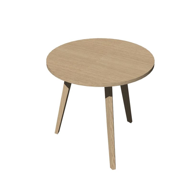 2012349512371-Table ronde - H105 cm - 80 cm - 3 pieds bois - plateau imitation chêne-P_79441759_1-0