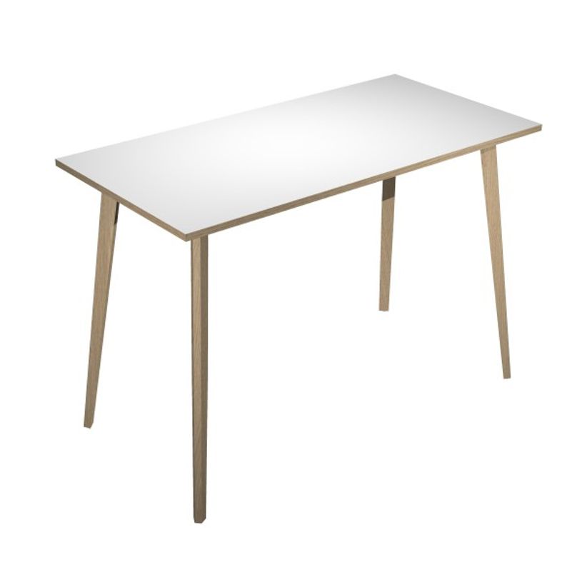 2012349512715-Table haute - 160 x 80 x 105 cm - Pieds bois - Blanc chants chêne-P_79441776_1-0