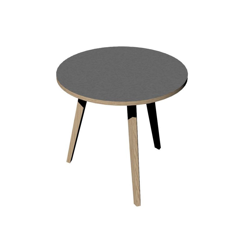 2012349512913-Table ronde - H74,4 cm - 80 cm - 3 pieds bois - plateau anthracite-P_79441786_1-0