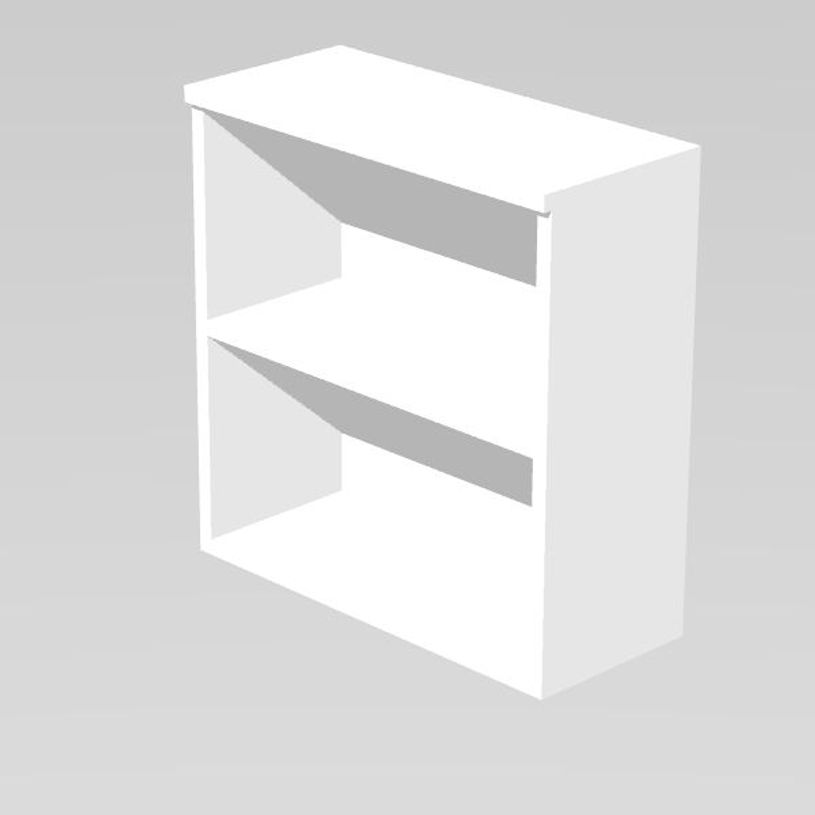 7331910006497-Bibliothèque basse Trend - L80xP35xH72 cm - 1 étagère - blanc-P_79441815_1-0