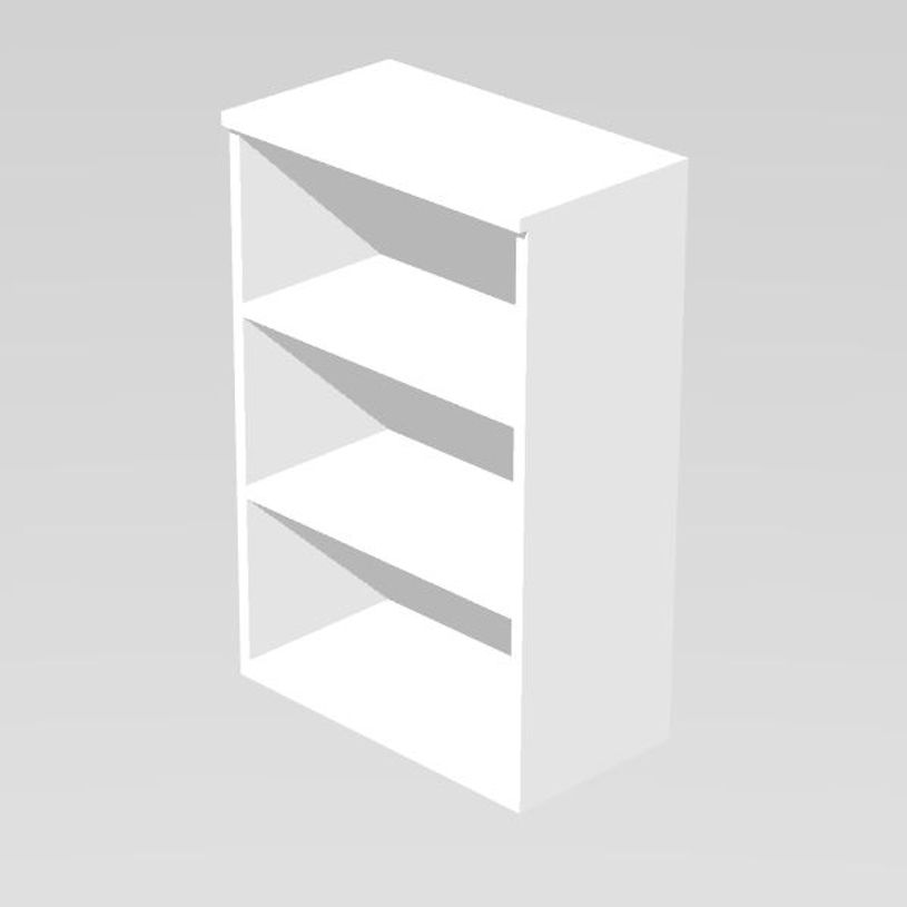 7331910006541-Bibliothèque haute Trend - L80xP35xH120 cm - 2 étagères - Blanc-P_79441816_1-0