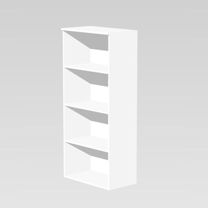 2012349513545-Bibliothèque haute Trend - L80xP35xH180 cm - 3 étagères - Blanc-P_79441817_1-0