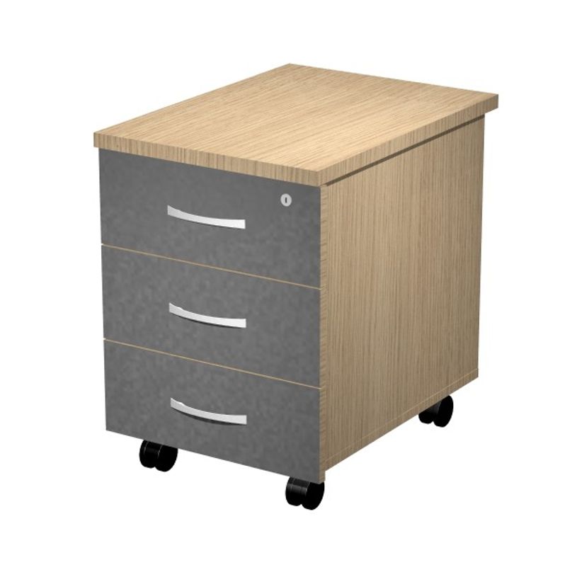 2012349513620-Caisson mobile en bois - Largeur 43 cm - 3 tiroirs - Anthracite-P_79441821_1-0