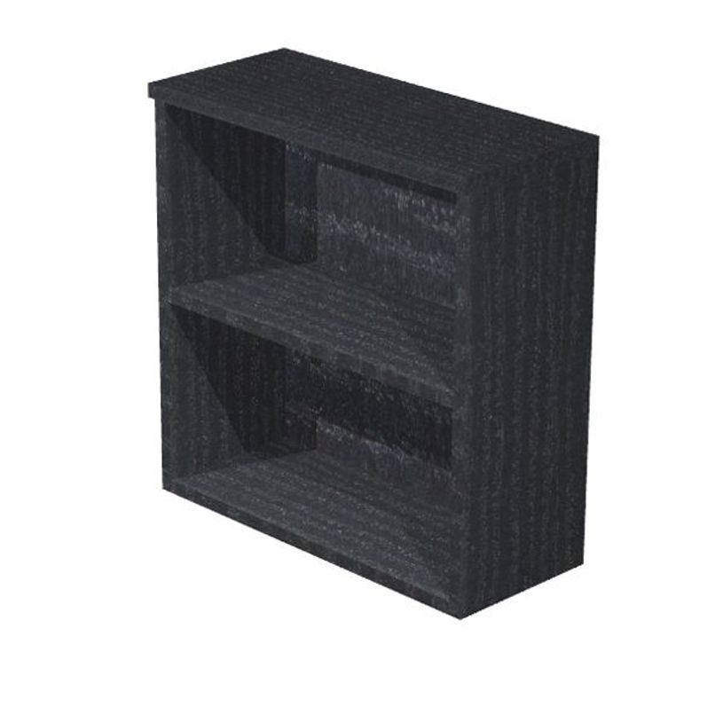 2999999002738-Bibliothèque basse Trend - L80xP35xH72 cm - 1 étagère - imitation frêne noir-P_79441828_1-0