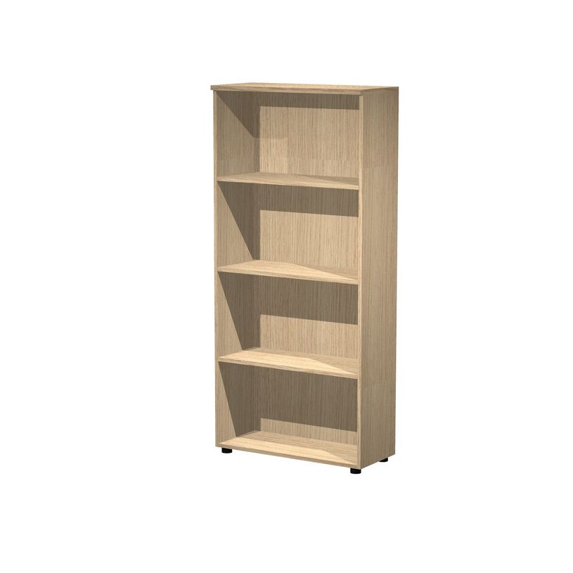 2012349514061-Bibliothèque haute Trend - L80xP35xH180 cm - 3 étagères - imitation chêne-P_79441843_1-0