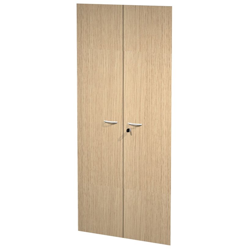 2012349514085-Jeu de 2 portes pour bibliothèque basse - chêne clair-P_79441844_1-0