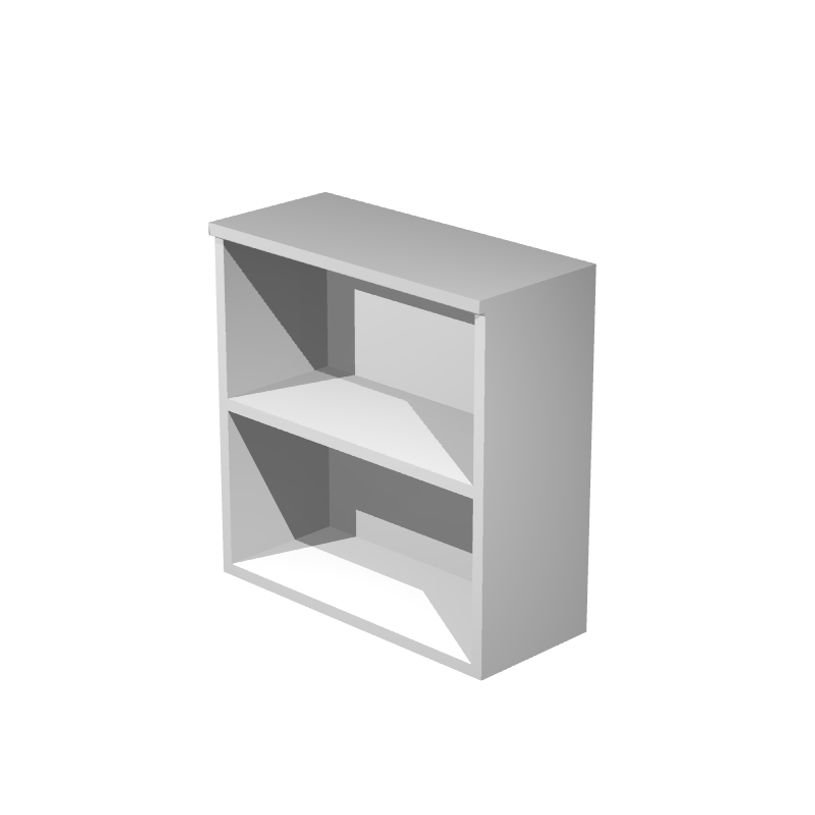 7331910004035-Bibliothèque basse Trend - L80xP44xH72 cm - 1 étagère - gris-P_79441847_1-0