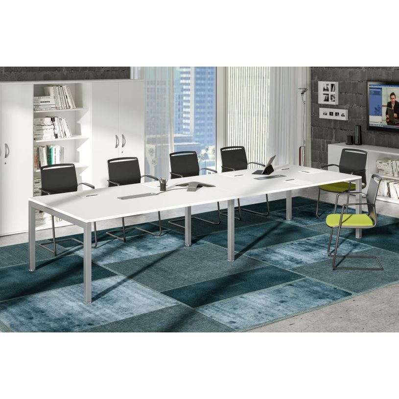 2012349514788-Prolongement pour table de réunion BRIDGE - L160 x H73 x P120 - Pieds gris alu - Plateau b-P_79441879_2-1