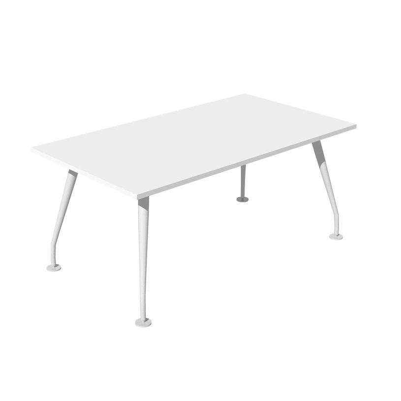 2012349514825-Table de réunion PLAZA - L160 x H72 x P90 - Pieds métal - Plateau blanc-P_79441881_1-0