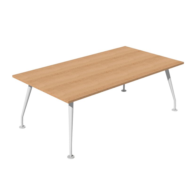 2012349514849-Table de réunion PLAZA - L200 x H72 x P90 - Pieds métal - Plateau hêtre-P_79441882_1-0