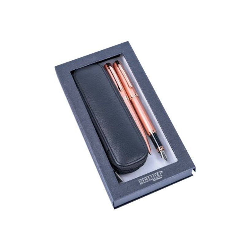 4014421345745-Online Eleganza - Parure stylo à bille et sylo plume rose - avec étui-P_79442005_2-1