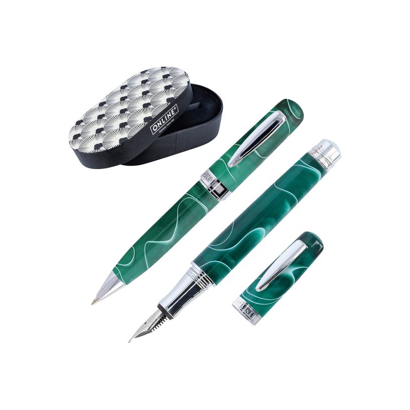 4014421440174-Online Bohemian Art - Parure de stylo à bille et de stylo plume - vert-P_79442025_1-0