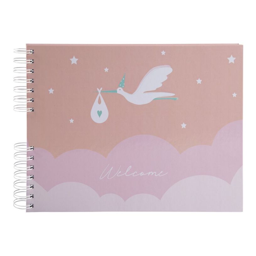 3130630163336-Exacompta Cigogne - Album photos à spirales 32 x 22 cm - 50 pages blanches - rose-P_79442629_1-0