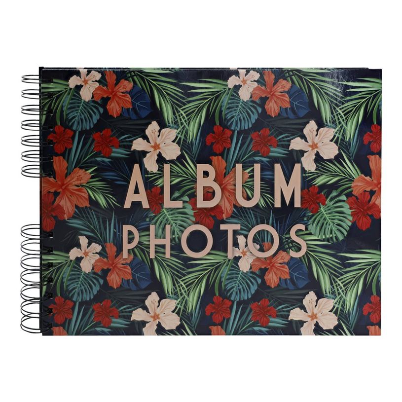 3130630167884-Exacompta Tropical - Album photos à spirales 32 x 22 cm - 50 pages noires - fleurs-P_79442632_1-0