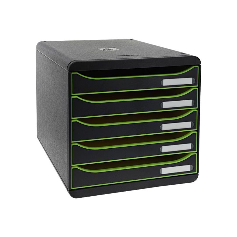 9002493424562-Exacompta BigBox Plus - Module de classement 5 tiroirs - noir/vert pomme/noir-P_79442644_2-1