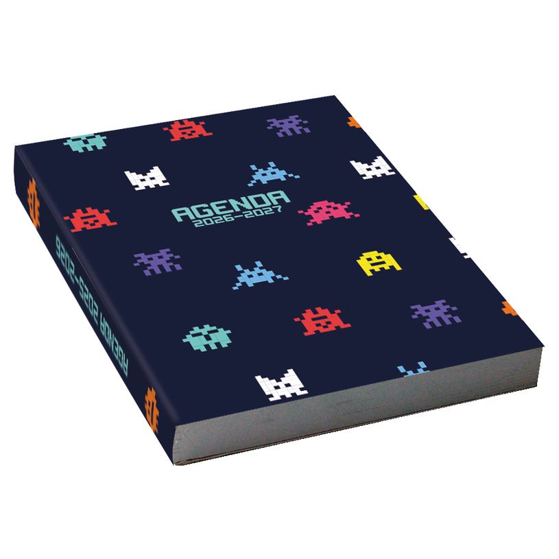 3386177013348-Agenda scolaire journalier 12 x 17 cm - couverture souple - motif gaming--1