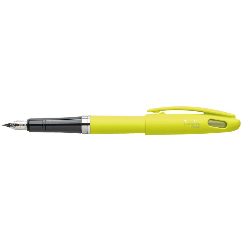 3474371980068-Pentel Tradio Fluo - Stylo plume - encre bleue - corps jaune-P_79442710_1-0
