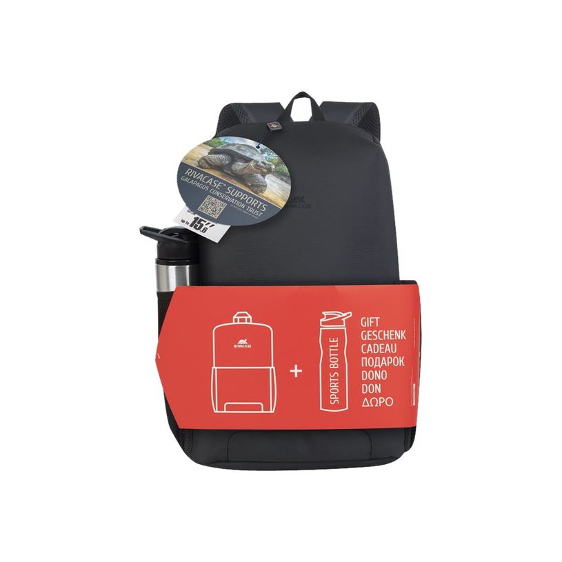 4260403574003-RIVACASE Regent - Sac à dos pour ordinateur portable 15,6" + bouteille isotherme - noir-P_79442729_14-13