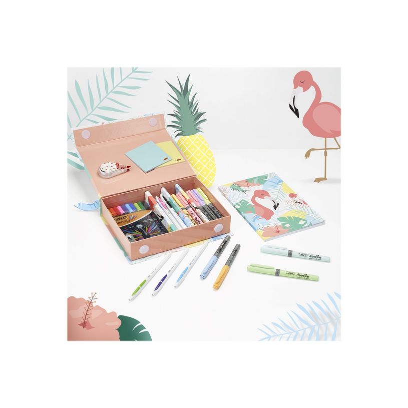 3086123559899-BIC My Stationery Box - Pack de stylos et marqueurs - 25 pièces-P_79442766_2-1