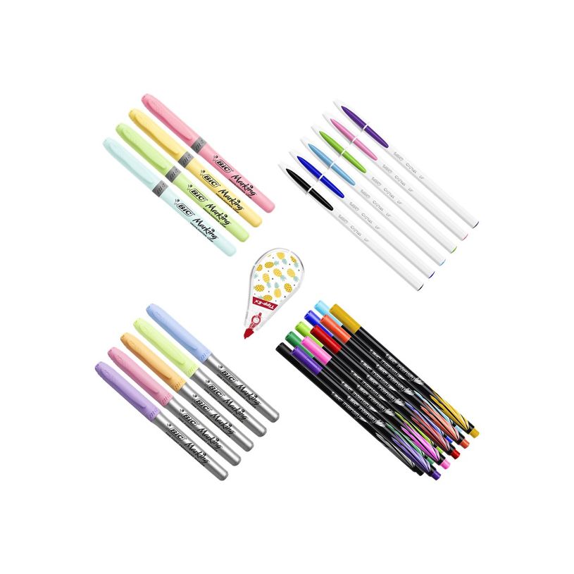 3086123559899-BIC My Stationery Box - Pack de stylos et marqueurs - 25 pièces-P_79442766_5-4