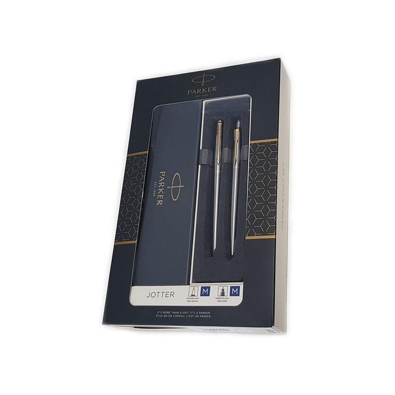 3026980932572-Parker Jotter - Coffret stylo plume et stylo à bille doré - pointe moyenne-P_79442784_1-0