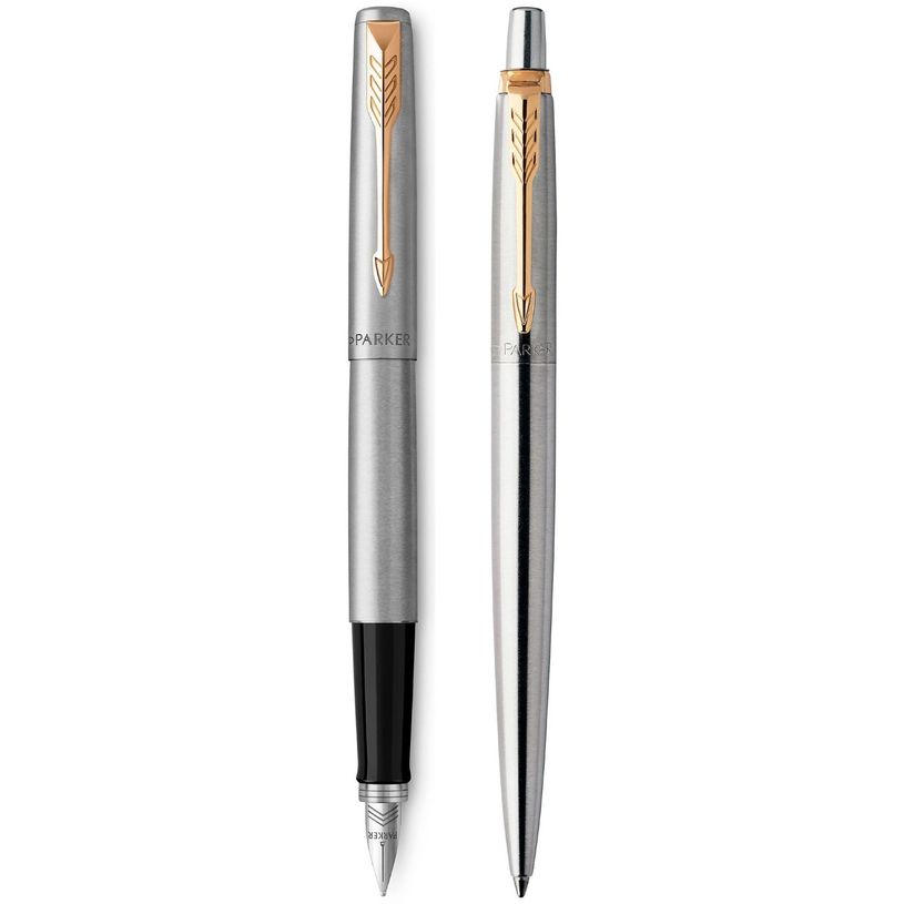 3026980932572-Parker Jotter - Coffret stylo plume et stylo à bille doré - pointe moyenne-P_79442784_2-1