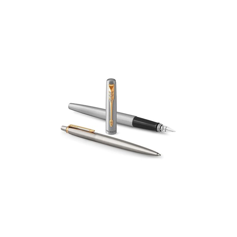 3026980932572-Parker Jotter - Coffret stylo plume et stylo à bille doré - pointe moyenne-P_79442784_3-2