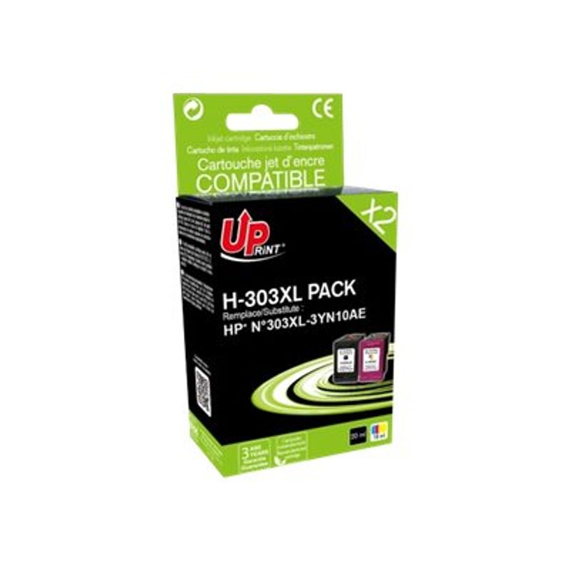 3584770904463-Cartouche remanufacturée HP 303XL - pack de 2 - noir, cyan, magenta, jaune - Uprint-P_79442796_2-1