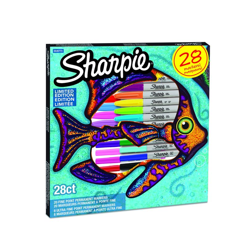 3026980611255-Sharpie Poisson - Pack de 28 marqueurs permanents - pointes et couleurs assorties-P_79442797_1-0