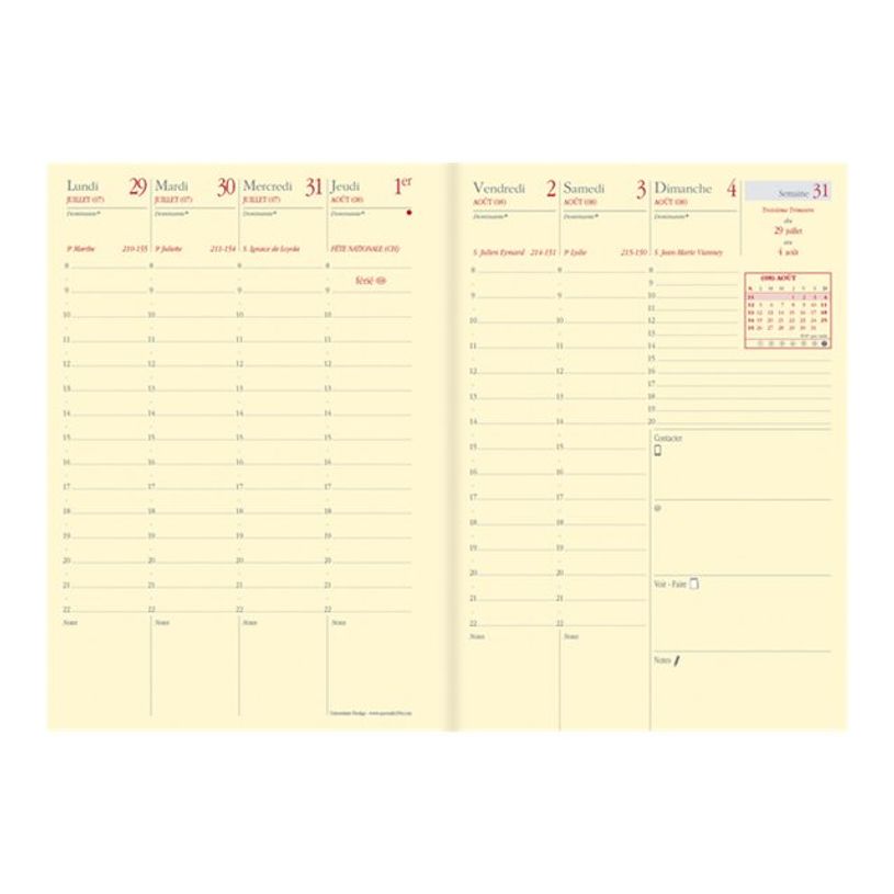 3371010445806-Quo Vadis - Agenda année scolaire - 2026-2027 - Universitaire Prestige - Semainier Planning - Français - Soho - Rouge - 13 mois-P_79443208_1-4