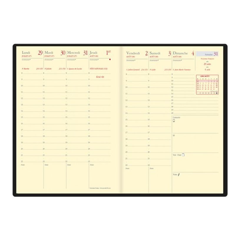 3371010445806-Quo Vadis - Agenda année scolaire - 2026-2027 - Universitaire Prestige - Semainier Planning - Français - Soho - Rouge - 13 mois-P_79443208_2-2