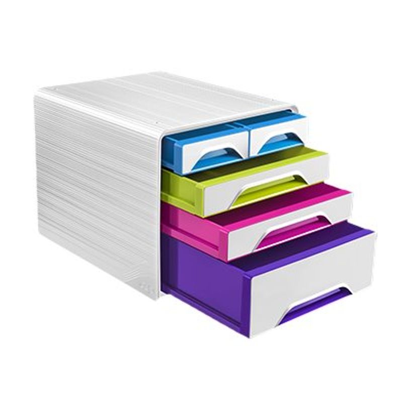 3462159012124-CEP Smoove Arctic - Module de classement 5 tiroirs panachés - blanc/muliticolore-P_79443243_3-3