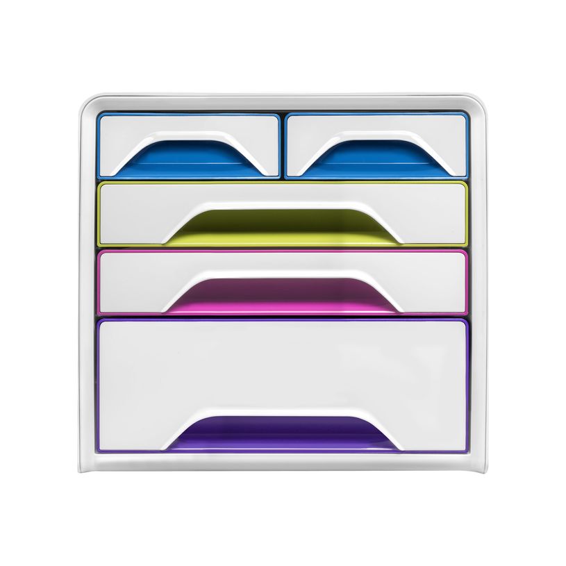 3462159012124-CEP Smoove Arctic - Module de classement 5 tiroirs panachés - blanc/muliticolore-P_79443243_4-0