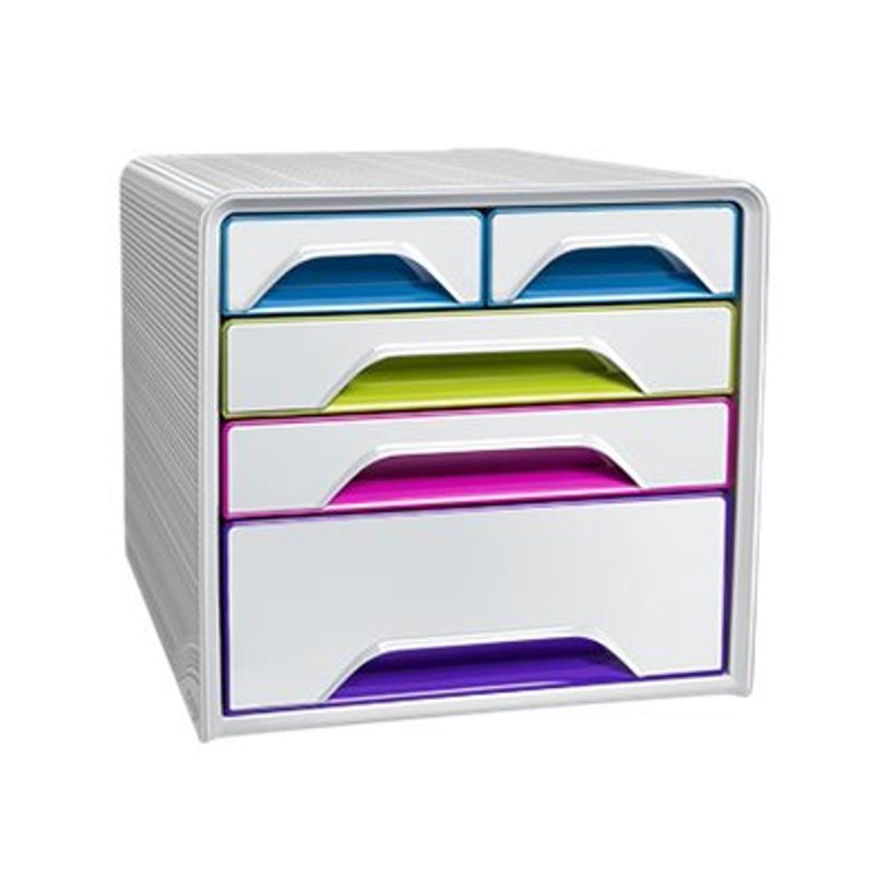 3462159012124-CEP Smoove Arctic - Module de classement 5 tiroirs panachés - blanc/muliticolore-P_79443243_5-1