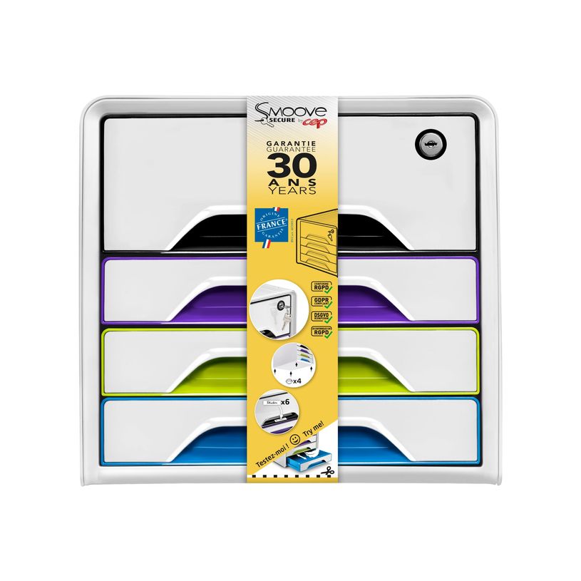 3462159013701-Smoove Secure by CEP - Module de classement 4 tiroirs - multicolore - fermable à clé-P_79443258_1-0