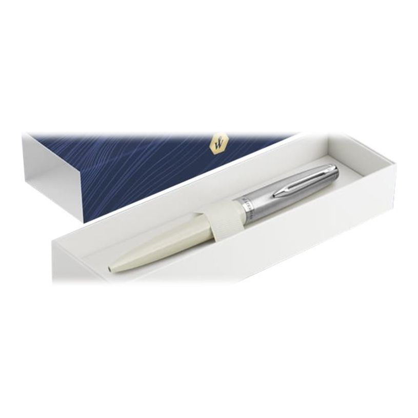 3026981003301-Waterman Embleme - Stylo à bille chromé ivoire - pointe moyenne-P_79443291_2-1