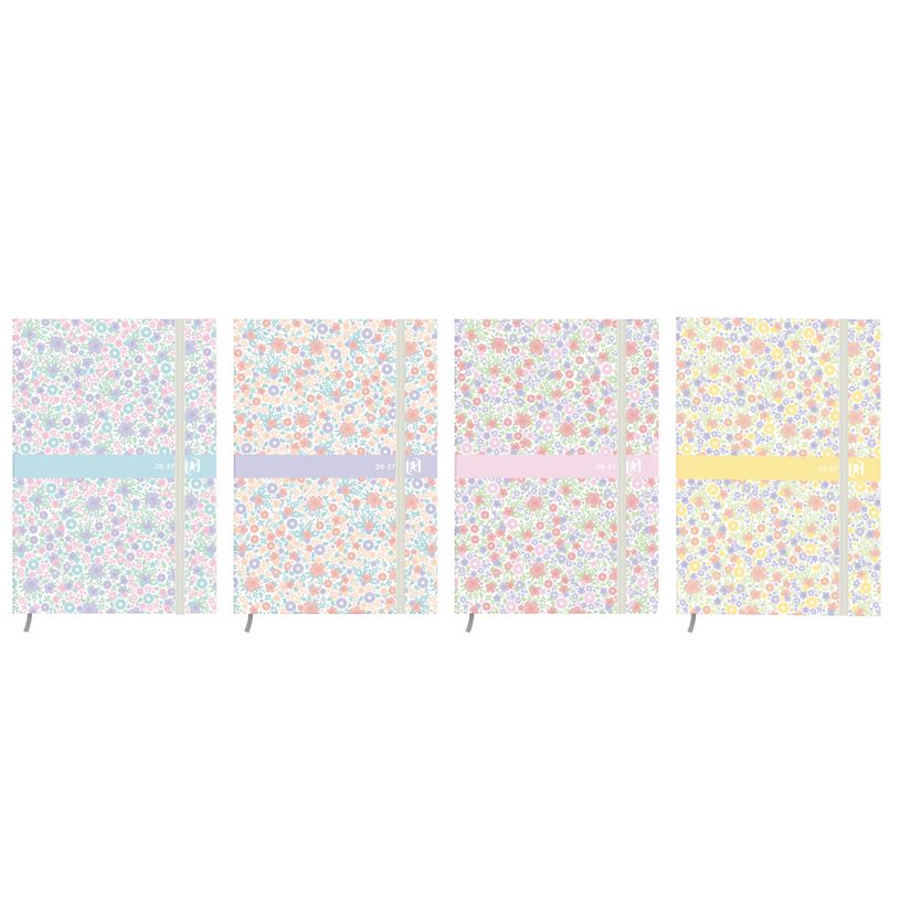 3147280060915-Agenda Scolaire Oxford Flowers - 12x18cm - 4 décors - Hamelin--0