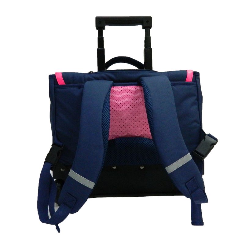 4891320451162-Phileas - Cartable à roulettes Flamants roses 38 cm - 2 compartiments - marine  - Bagtrott-P_79443560_2-1