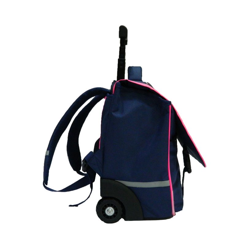 4891320451162-Phileas - Cartable à roulettes Flamants roses 38 cm - 2 compartiments - marine  - Bagtrott-P_79443560_3-2