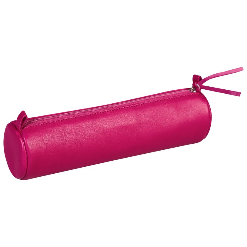 3329684101627-Clairefontaine - Trousse ronde - cuir teinté - framboise-P_79443567_1-0