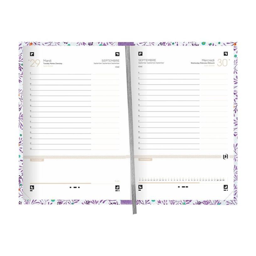 3147280060915-Agenda Scolaire Oxford Flowers - 12x18cm - 4 décors - Hamelin-P_79443582_5-5